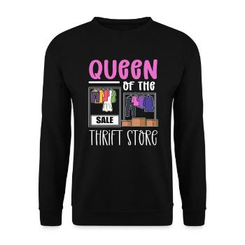Queen of the thrift store. Thrifter - Unisex Sweatshirt - black - Front - Alina (178cm) & Michal (187cm)