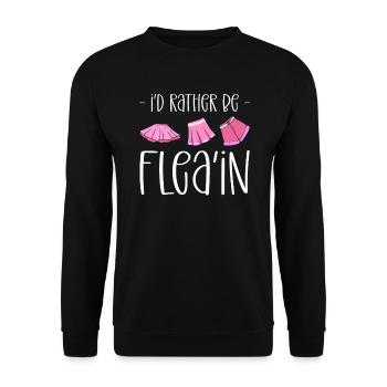 I'd rather be a flea. Thrift business - Unisex Sweatshirt - black - Front - Alina (178cm) & Michal (187cm)