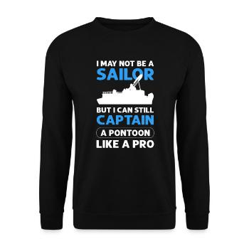 Pontonbootfahren. Villa Auf Dem Wasser. - Unisex Pullover - Schwarz - Vorne - Alina (178cm) & Michal (187cm)