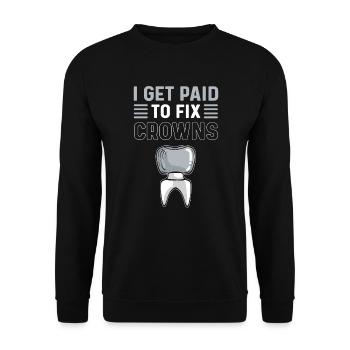 Je suis payé pour réparer les couronnes. - Sweat-shirt Unisexe - noir - Devant - Alina (178cm) & Michal (187cm)