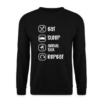 Mangez la répétition de soie de l’air de sommeil. - Sweat-shirt Unisexe - noir - Devant - Alina (178cm) & Michal (187cm)