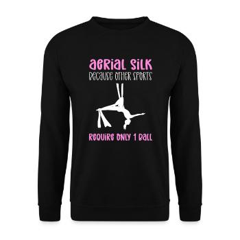 Air soie, parce que d’autres sports seulement 1 balle - Sweat-shirt Unisexe - noir - Devant - Alina (178cm) & Michal (187cm)