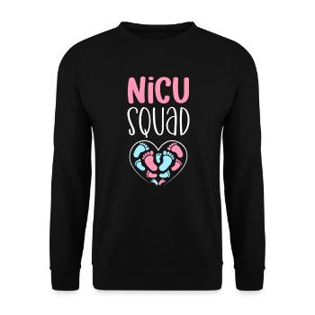 NICU squad. Pediatrician - Unisex Sweatshirt - black - Front - Alina (178cm) & Michal (187cm)