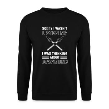 Désolé de ne pas avoir écouté. Je - Sweat-shirt Unisexe - noir - Devant - Alina (178cm) & Michal (187cm)