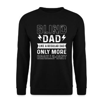 Blinder Papa. Wie Ein Normaler Vater, Nur Mehr - Unisex Pullover - Schwarz - Vorne - Alina (178cm) & Michal (187cm)