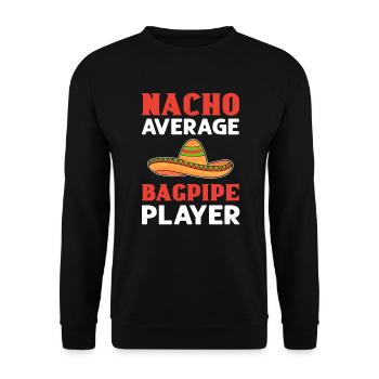 Nacho average bagpipe player. - Unisex Sweatshirt - black - Front - Alina (178cm) & Michal (187cm)