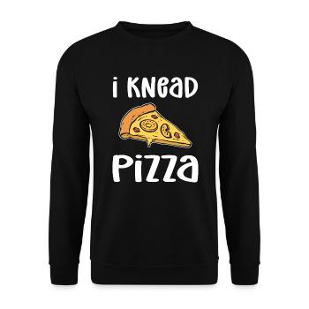I knead pizza. Hobby Pizza Baker Pizza Baking - Unisex Sweatshirt - black - Front - Alina (178cm) & Michal (187cm)