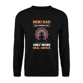 Père Reiki. Comme un père normal, seulement - Sweat-shirt Unisexe - noir - Devant - Alina (178cm) & Michal (187cm)