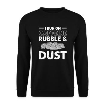 I run on caffeine, rubble - Unisex Sweatshirt - black - Front - Alina (178cm) & Michal (187cm)