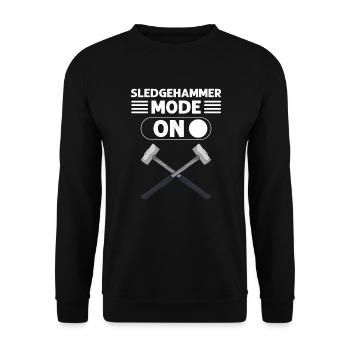 Vorschlaghammer -Modus Eingeschaltet. Abriss Des - Unisex Pullover - Schwarz - Vorne - Alina (178cm) & Michal (187cm)
