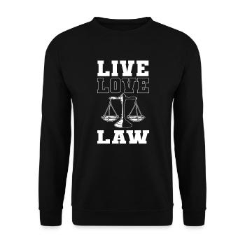 Dwell. Love. Law. Lawyer for - Unisex Sweatshirt - black - Front - Alina (178cm) & Michal (187cm)