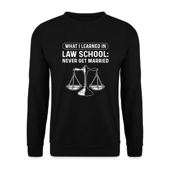 What I learned in law school - Unisex Sweatshirt - black - Front - Alina (178cm) & Michal (187cm)