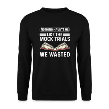 Jurastudent Nicht Uns Verfolgt Uns Wie Die - Unisex Pullover - Schwarz - Vorne - Alina (178cm) & Michal (187cm)