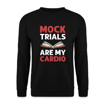Les tentatives simulées sont mon cardio. Examen du barreau. - Sweat-shirt Unisexe - noir - Devant - Alina (178cm) & Michal (187cm)
