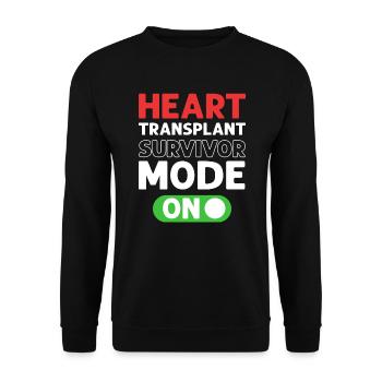 Mode de survie en transplantation cardiaque. - Sweat-shirt Unisexe - noir - Devant - Alina (178cm) & Michal (187cm)