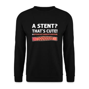 Ein Stent? Das Ist Süß! Transplantation Operation - Unisex Pullover - Schwarz - Vorne - Alina (178cm) & Michal (187cm)