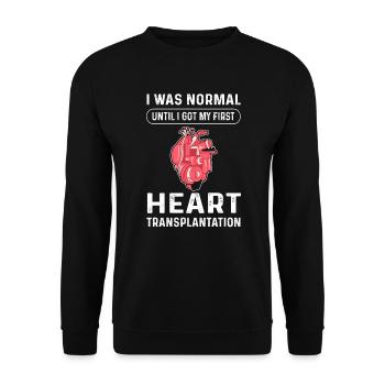 Heart Transplant Heart Bypass Surgery on - Unisex Sweatshirt - black - Front - Alina (178cm) & Michal (187cm)