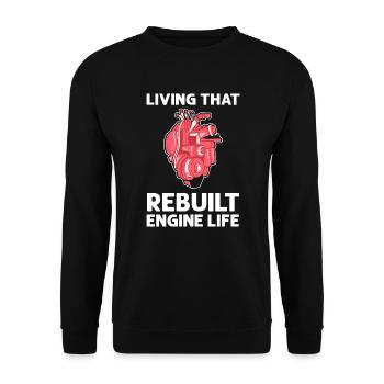 Vivez la vie de ce moteur converti. - Sweat-shirt Unisexe - noir - Devant - Alina (178cm) & Michal (187cm)