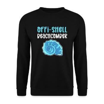 Offi-Shell Beachcomber. Muschelschreiber - Unisex Pullover - Schwarz - Vorne - Alina (178cm) & Michal (187cm)