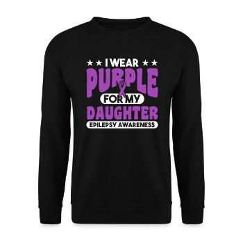 I wear purple for my daughter. - Unisex Sweatshirt - black - Front - Alina (178cm) & Michal (187cm)