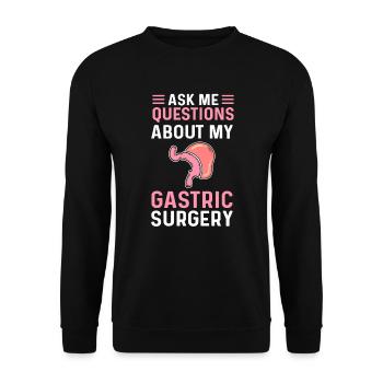 Gastrektomie. Stellen Sie Mir Fragen Zu Meiner - Unisex Pullover - Schwarz - Vorne - Alina (178cm) & Michal (187cm)