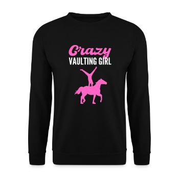 Crazy vaulting girl. Vault to - Unisex Sweatshirt - black - Front - Alina (178cm) & Michal (187cm)
