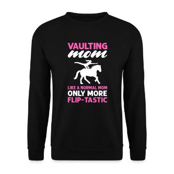 Vaulting Mom Wie Eine Normale Mutter, Nur - Unisex Pullover - Schwarz - Vorne - Alina (178cm) & Michal (187cm)