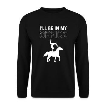 Equestrian Ich Werde In Meinem Büro - Unisex Pullover - Schwarz - Vorne - Alina (178cm) & Michal (187cm)