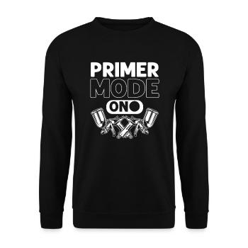 Car body painter. Primer mode turned on. Car - Unisex Sweatshirt - black - Front - Alina (178cm) & Michal (187cm)