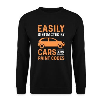 Easily distracted by cars and color codes - Unisex Sweatshirt - black - Front - Alina (178cm) & Michal (187cm)