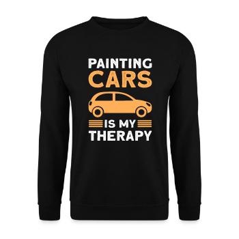 Painting cars is my therapy car - Unisex Sweatshirt - black - Front - Alina (178cm) & Michal (187cm)