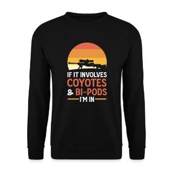 Quand il s’agit de coyotes et de bipèdes, je suis - Sweat-shirt Unisexe - noir - Devant - Alina (178cm) & Michal (187cm)