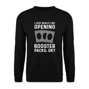 TCG I really like booster packs - Unisex Sweatshirt - black - Front - Alina (178cm) & Michal (187cm)