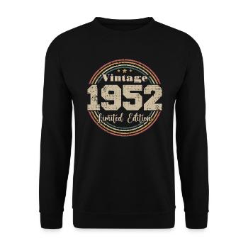 1952 Retro Vintage Birthday Born In - 1952 - Unisex Sweatshirt - black - Front - Alina (178cm) & Michal (187cm)
