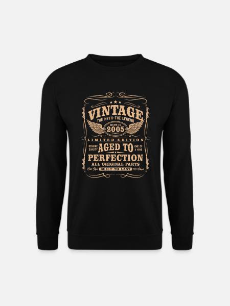 Vintage 2005 Jahrgang Geburtstag Retro Geschenk - Unisex Pullover - Schwarz