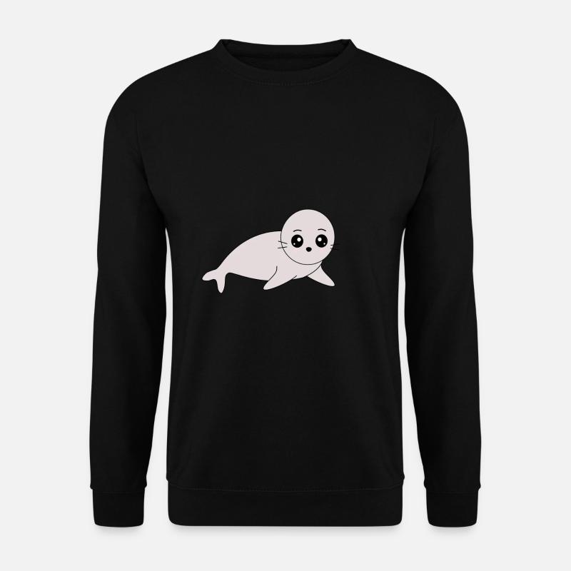 Seehund Seehunde Robbe Robben Tiere - Unisex Pullover - Schwarz