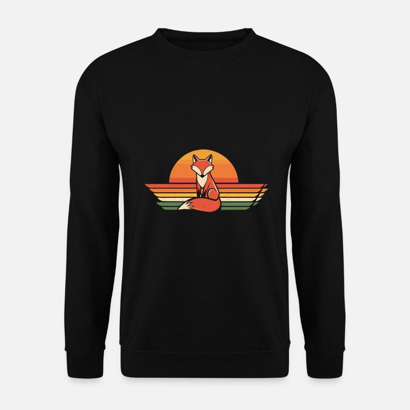 Retro Fuchs - Unisex Pullover - Schwarz