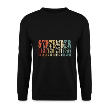 Septembre 1983 Anniversaire Septembre 1983 Septembre - Sweat-shirt Unisexe - noir - Devant - Alina (178cm) & Michal (187cm)