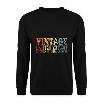 55. Geburtstag Jahrgang 1968 Vintage 1968 - Unisex Pullover - Schwarz - Vorne - Alina (178cm) & Michal (187cm)