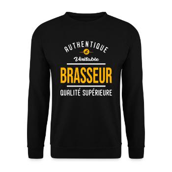 Beruf BREWER authentische Zitate Beruf - Unisex Pullover - Schwarz - Vorne - Alina (178cm) & Michal (187cm)