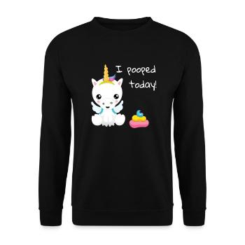 J'ai fait caca aujourd'hui une licorne blanche mignonne - Sweat-shirt Unisexe - noir - Devant - Alina (178cm) & Michal (187cm)