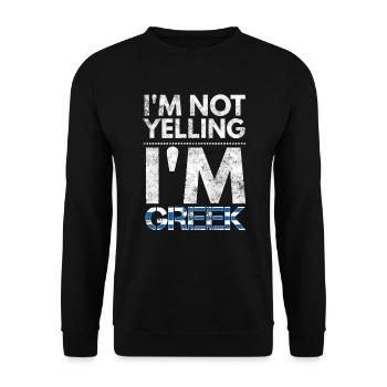 Je ne crie pas, je suis grecque Grèce drapeau Elliniki sim - Sweat-shirt Unisexe - noir - Devant - Alina (178cm) & Michal (187cm)