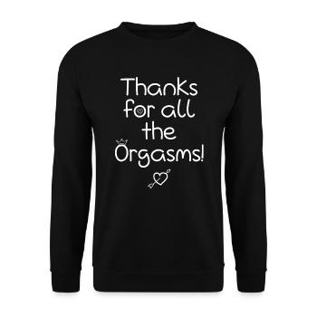 Thanks for all the orgasams Valentine's day - Unisex Sweatshirt - black - Front - Alina (178cm) & Michal (187cm)