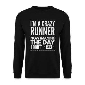 I'm A Crazy Runner - Running Lover Run - Unisex Sweatshirt - black - Front - Alina (178cm) & Michal (187cm)