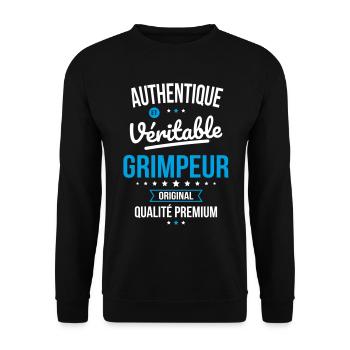Authentique et véritable grimpeur - Original - Sweat-shirt Unisexe - noir - Devant - Alina (178cm) & Michal (187cm)