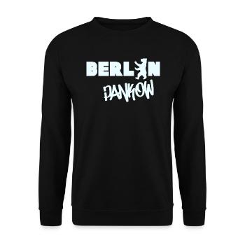 Berlin Pankow lettering Grafitti souvenir district - Unisex Sweatshirt - black - Front - Alina (178cm) & Michal (187cm)