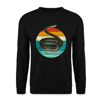 Coluber Constrictor Black Snake Snake - Unisex Sweatshirt - black - Front - Alina (178cm) & Michal (187cm)
