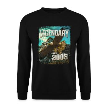 Legendary since 2005 - Unisex Sweatshirt - black - Front - Alina (178cm) & Michal (187cm)