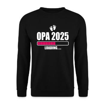 Opa 2025 - Unisex Pullover - Schwarz - Vorne - Alina (178cm) & Michal (187cm)