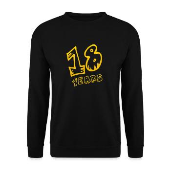 18 years - Sweat-shirt Unisexe - noir - Devant - Alina (178cm) & Michal (187cm)